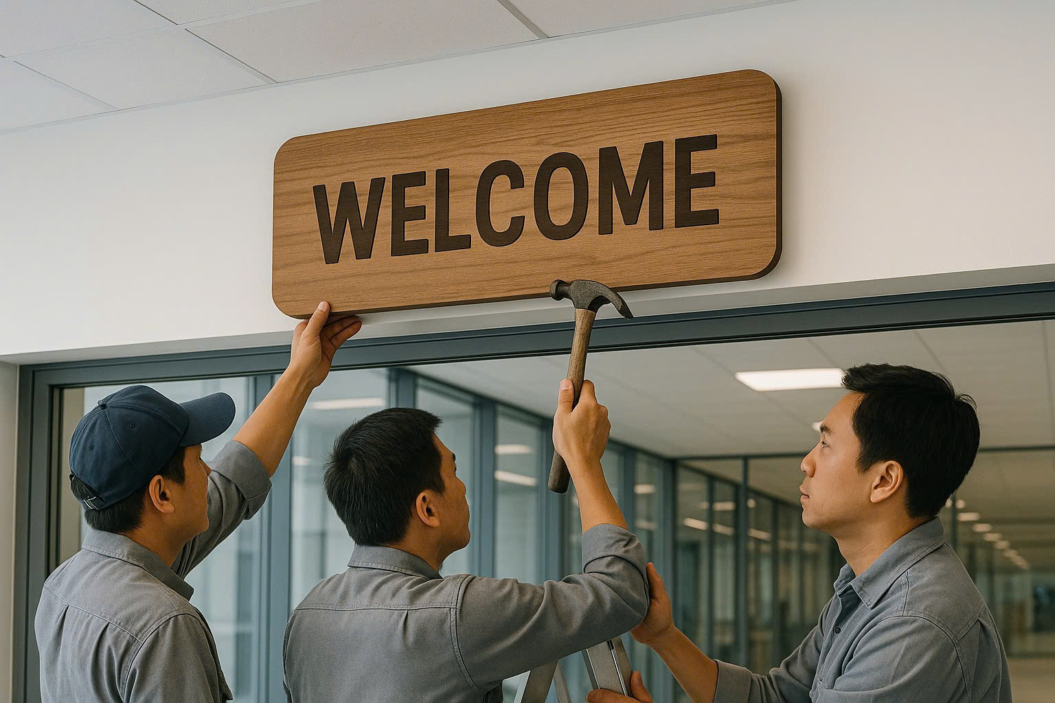 Bảng hiệu gỗ, giả gỗ